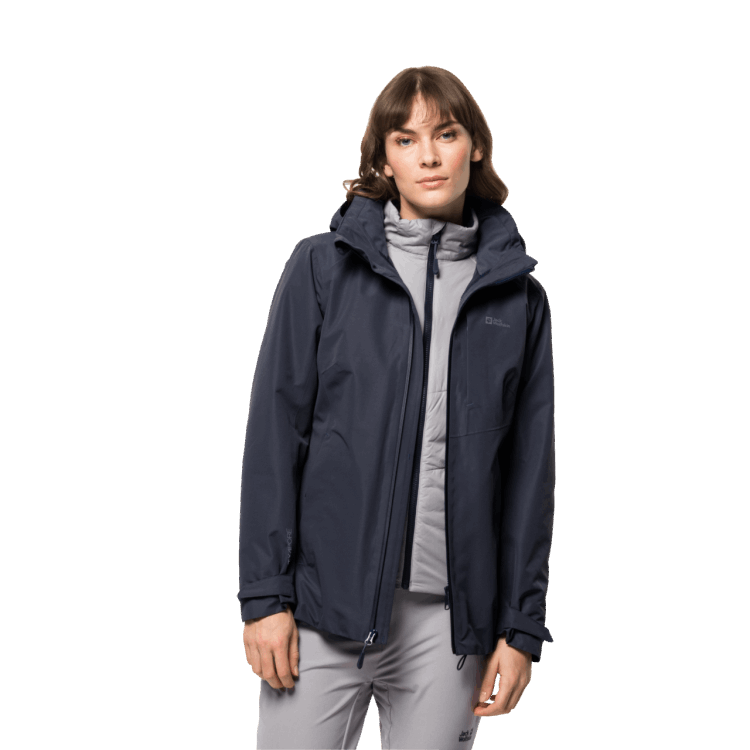 Graphite Women's Bergland 3In1 Jacket Brand Jack Wolfskin