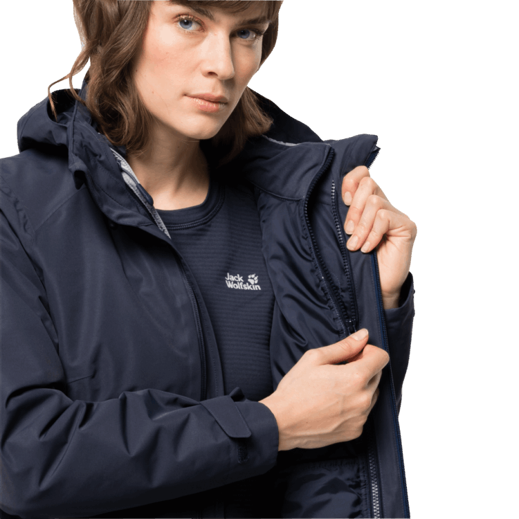 Graphite Women's Bergland 3In1 Jacket Brand Jack Wolfskin