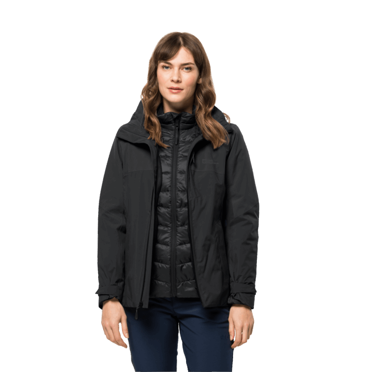 Black Women's Feldberg 3In1 Jacket Brands Brand Jack Wolfskin