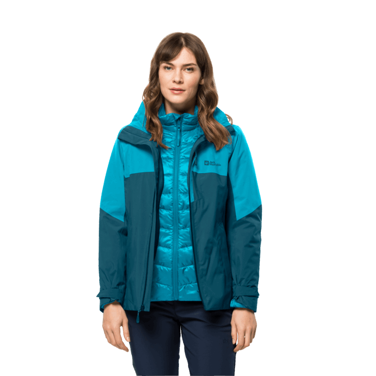 Original Women's Feldberg 3In1 Jacket Brand Jack Wolfskin Blue Coral