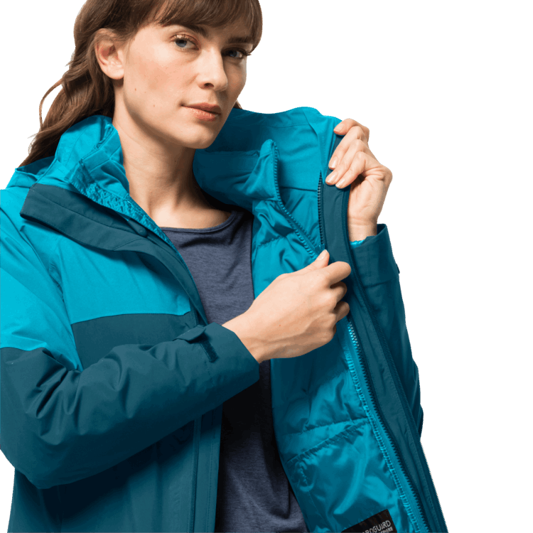 Original Women's Feldberg 3In1 Jacket Brand Jack Wolfskin Blue Coral