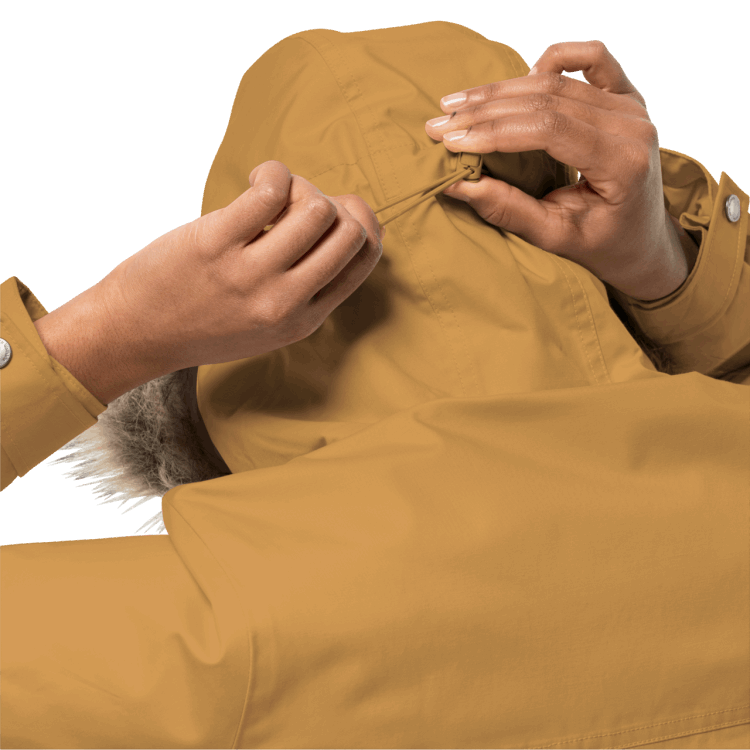 Brand Jack Wolfskin Women's Winterfrost Insulated Parka Collections Amber Gold