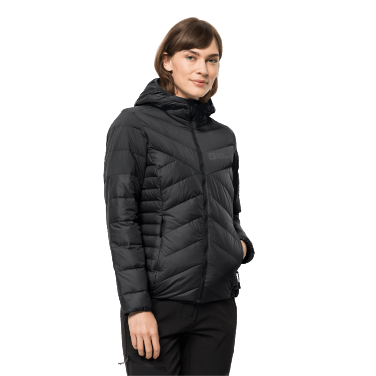 Black Women's Tundra Down Hoody Hot Brand Jack Wolfskin