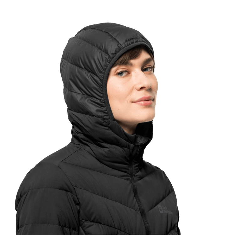 Black Women's Tundra Down Hoody Hot Brand Jack Wolfskin