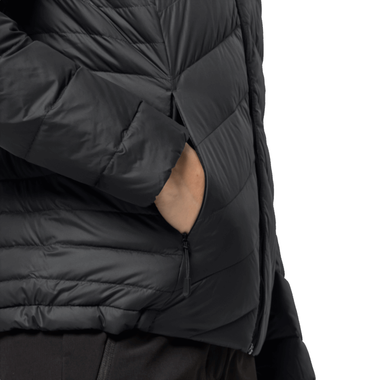 Black Women's Tundra Down Hoody Hot Brand Jack Wolfskin