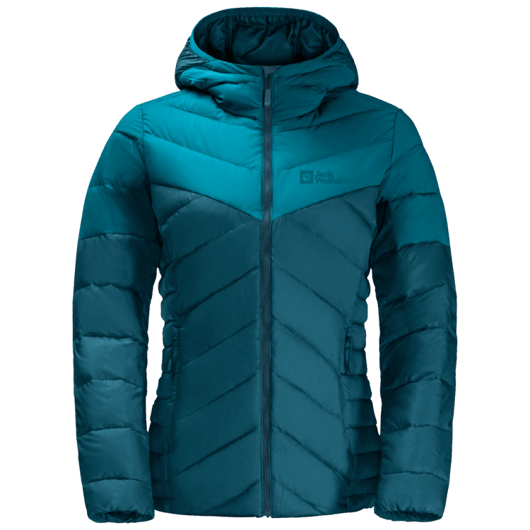 Best Women's Tundra Down Hoody Brand Jack Wolfskin Blue Coral