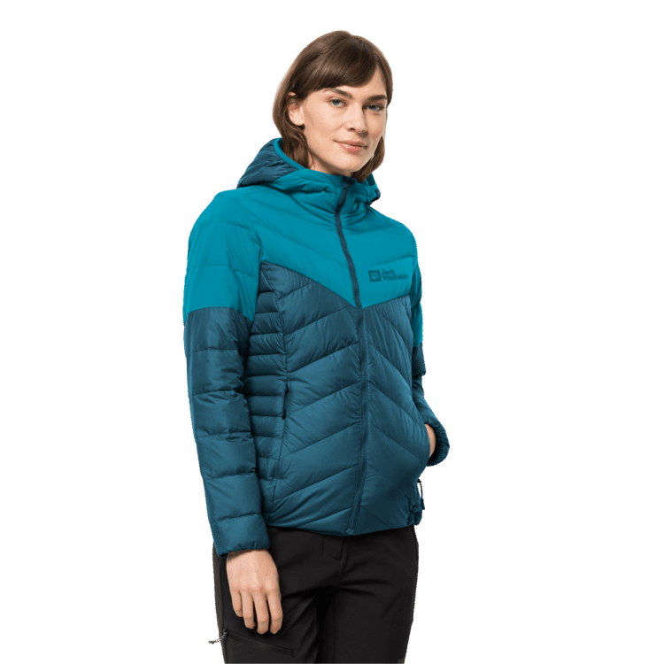 Best Women's Tundra Down Hoody Brand Jack Wolfskin Blue Coral