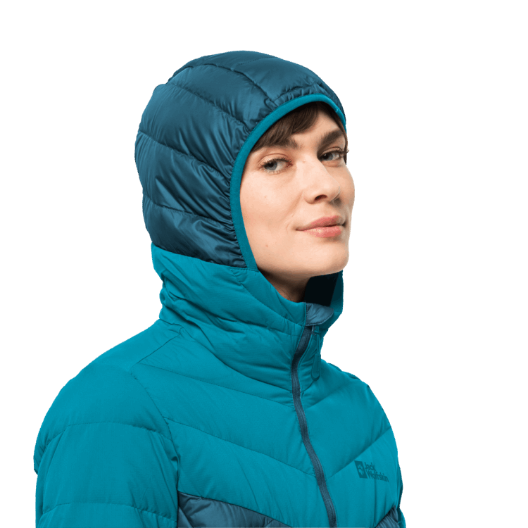 Best Women's Tundra Down Hoody Brand Jack Wolfskin Blue Coral