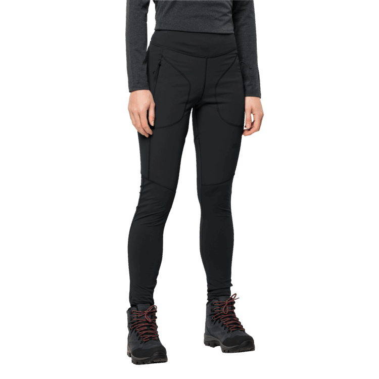 Women's Salmaser Tights Black Original Brand Jack Wolfskin