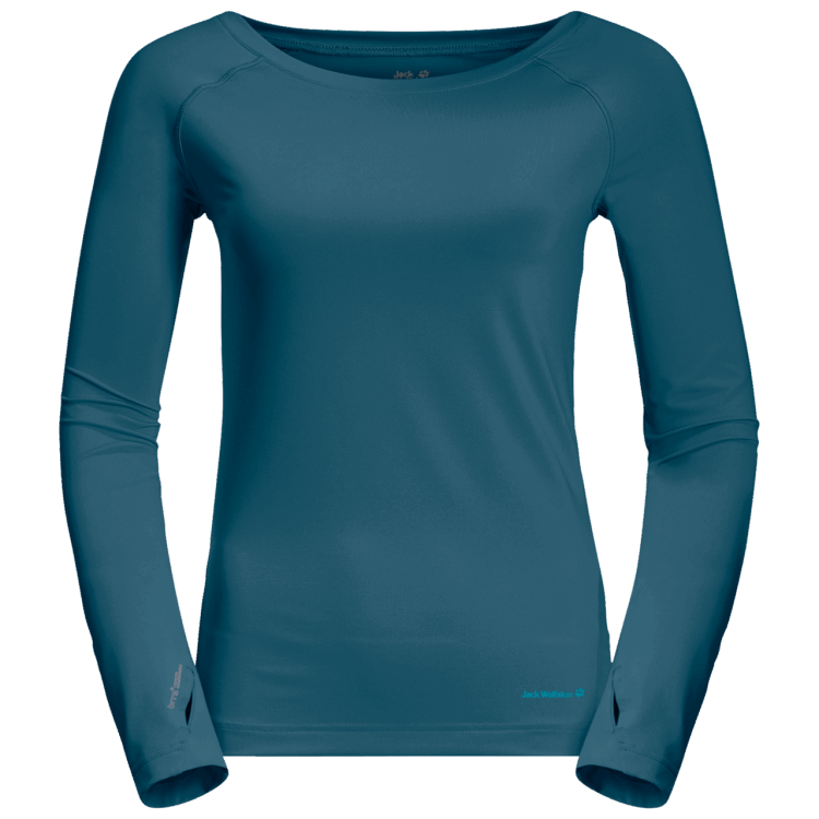 Brand Jack Wolfskin Women's Tasman Long Sleeve Origins Blue Coral