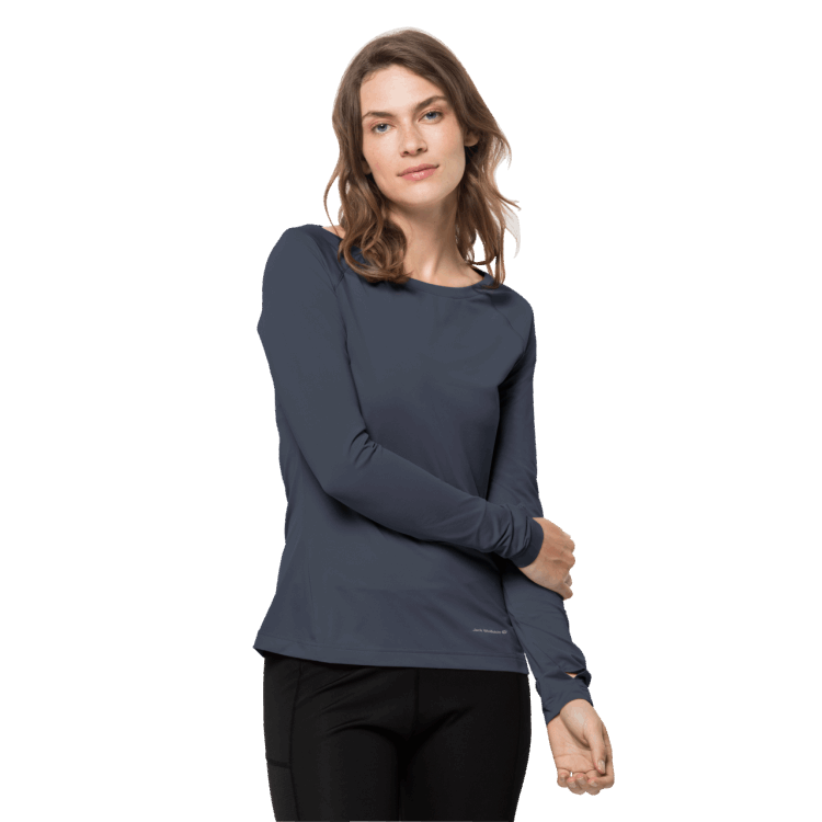 Ombre Blue Original Brand Jack Wolfskin Women's Tasman Long Sleeve