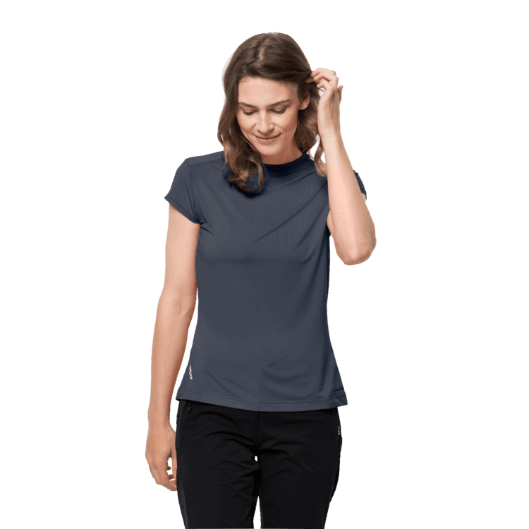 Fashion Women's Tasman Short Sleeve Brand Jack Wolfskin Ombre Blue