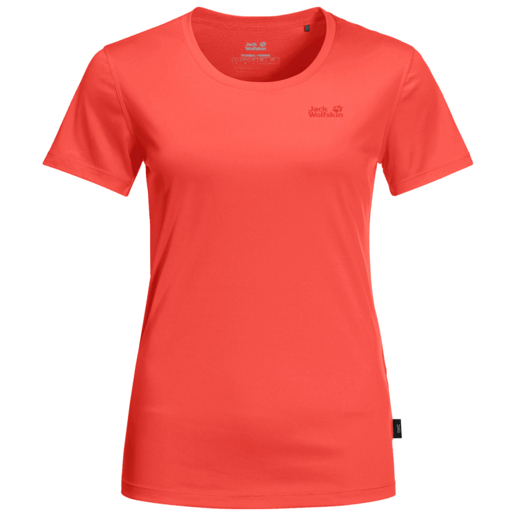 Women's Tech T Brand Jack Wolfskin Original Hot Coral