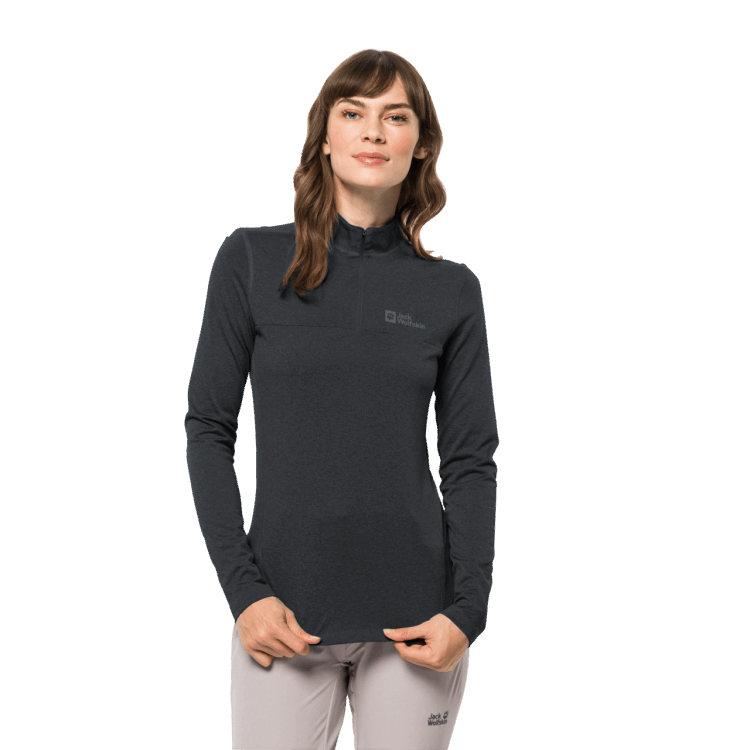 Black Women's Sky Thermal Half-Zip Collection Brand Jack Wolfskin