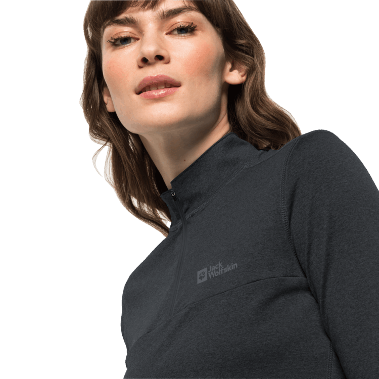Black Women's Sky Thermal Half-Zip Collection Brand Jack Wolfskin