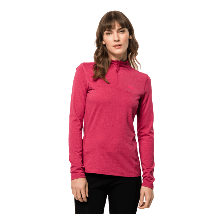 Origin Women's Sky Thermal Half-Zip Cranberry Brand Jack Wolfskin