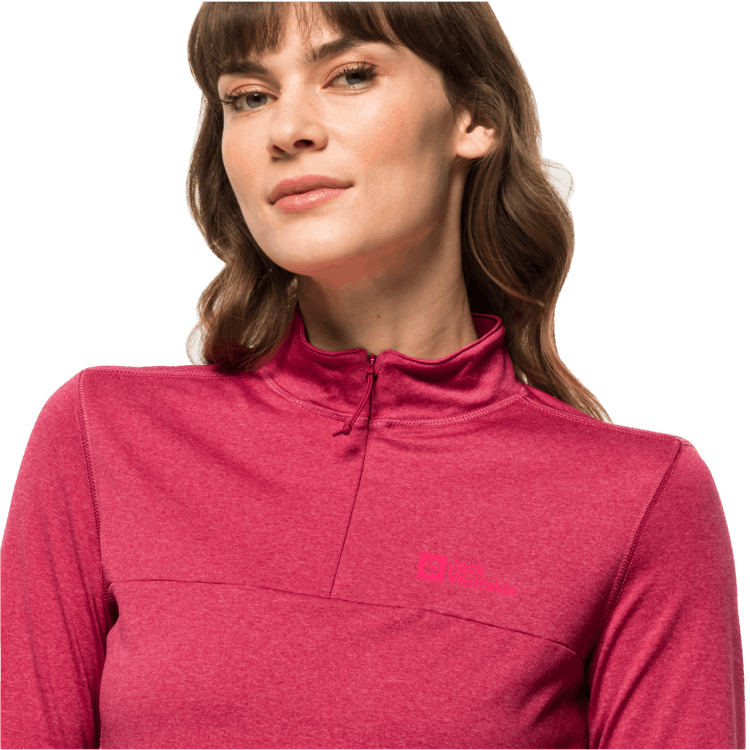 Origin Women's Sky Thermal Half-Zip Cranberry Brand Jack Wolfskin