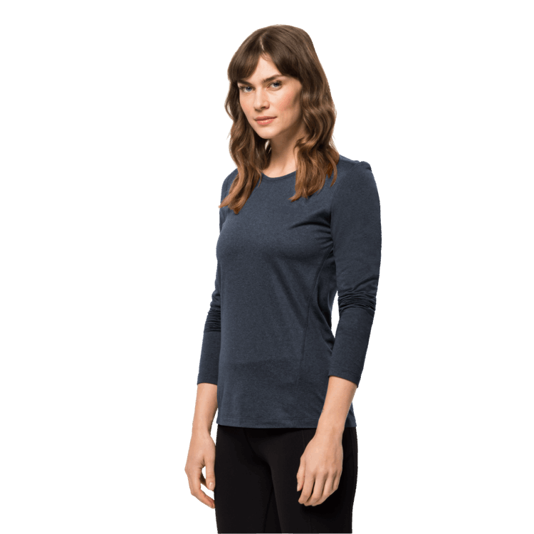 Women's Sky Thermal Long Sleeve Brand Jack Wolfskin Night Blue Hot