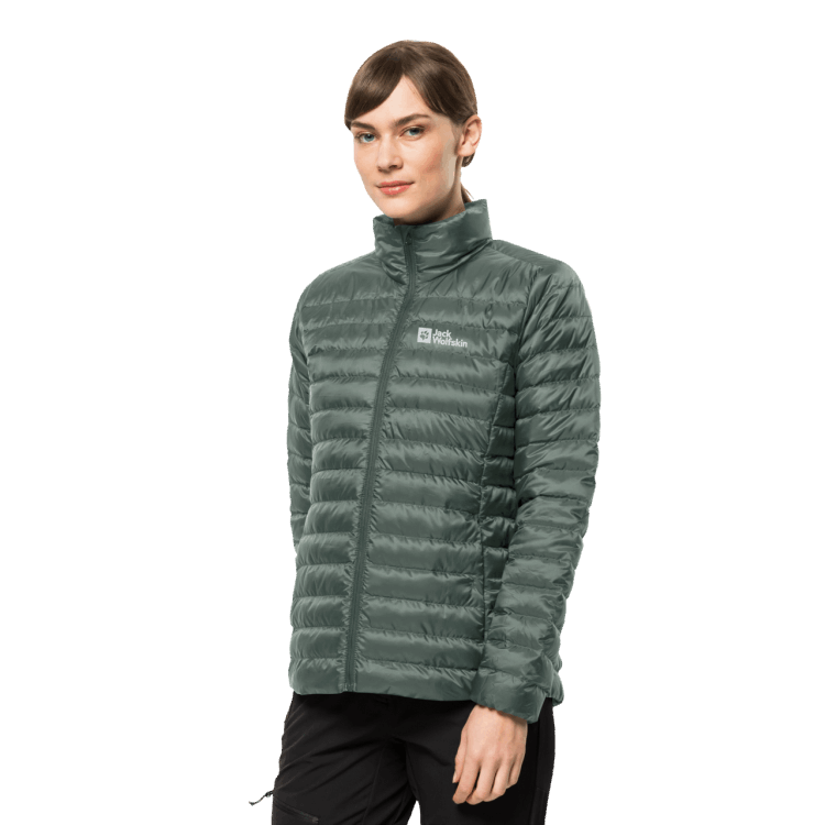 Fashion Brand Jack Wolfskin Women's Pack & Go Down Jacket Hedge Green