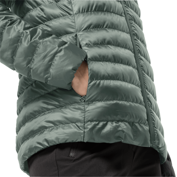 Fashion Brand Jack Wolfskin Women's Pack & Go Down Jacket Hedge Green