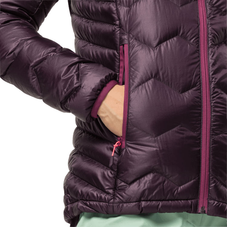 Women's Alpspitze Down Hoody Hot Grapevine Brand Jack Wolfskin