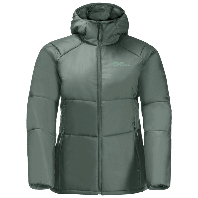 Brand Jack Wolfskin Hedge Green Women's Bergland Insulated Hoody New