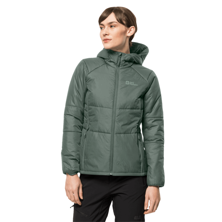 Brand Jack Wolfskin Hedge Green Women's Bergland Insulated Hoody New