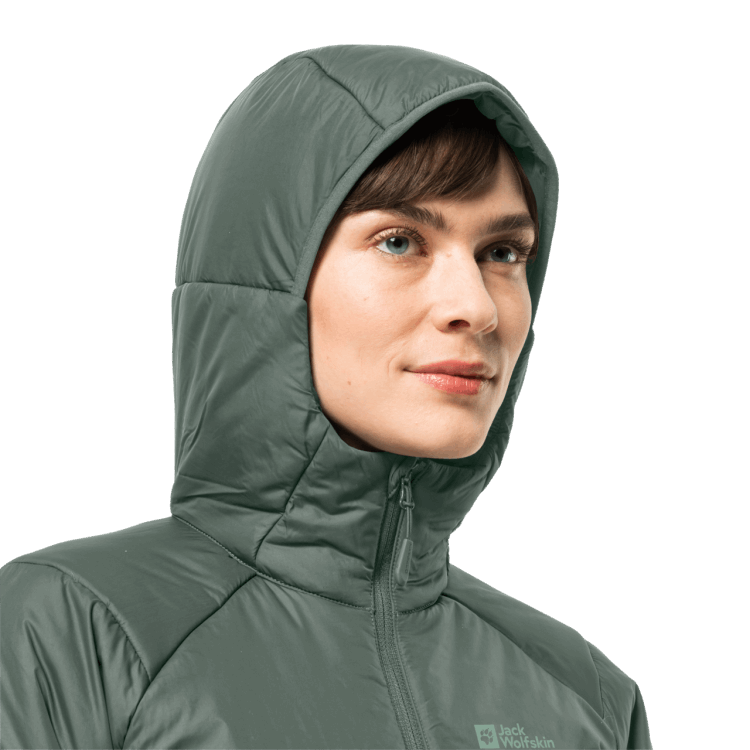 Brand Jack Wolfskin Hedge Green Women's Bergland Insulated Hoody New