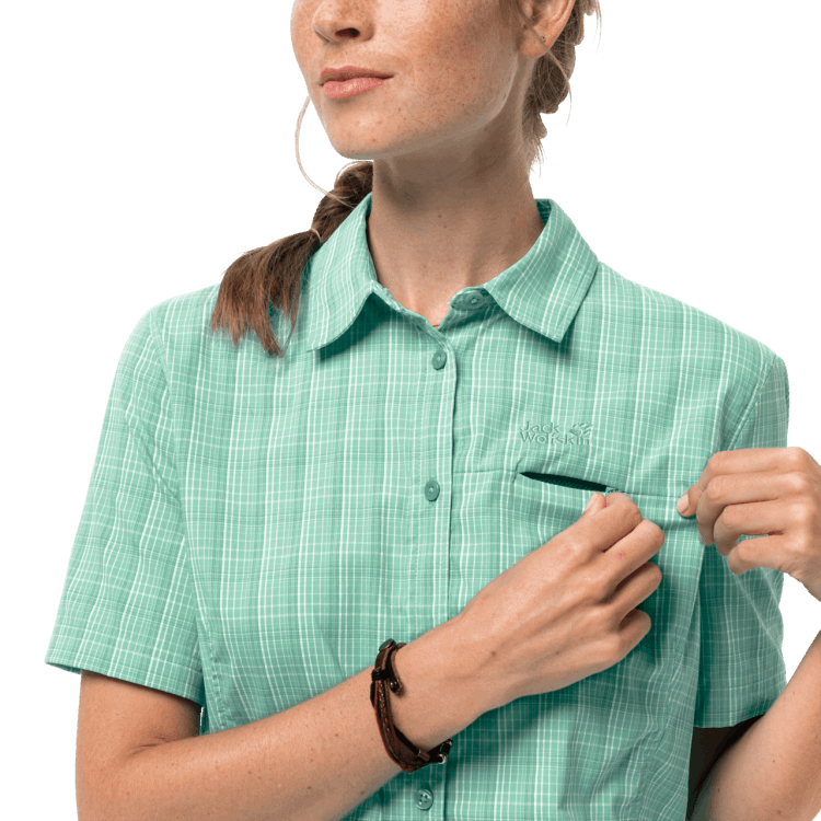 Collection Brand Jack Wolfskin Pacific Green Checks Women's Centaura Shirt