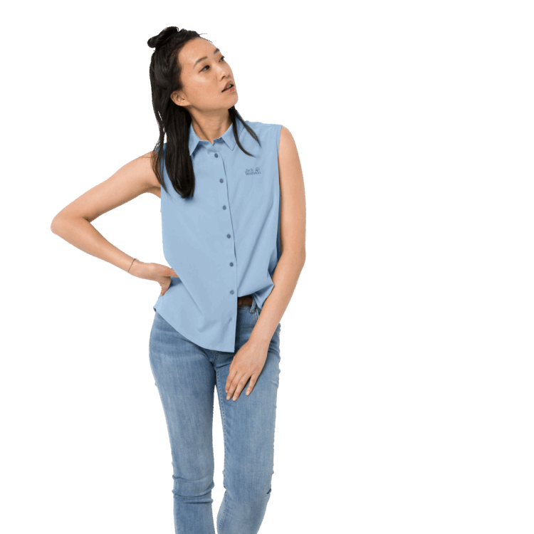 Women's Sonora Sleeveless Shirt New Ice Blue Brand Jack Wolfskin