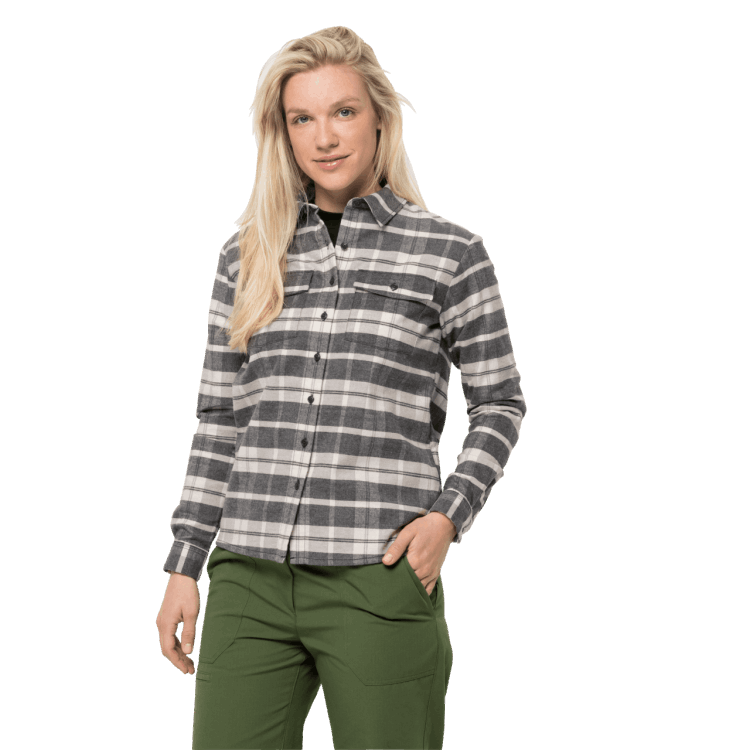 Brand Jack Wolfskin Collections Women's Nature Time Shirt Phantom Checks