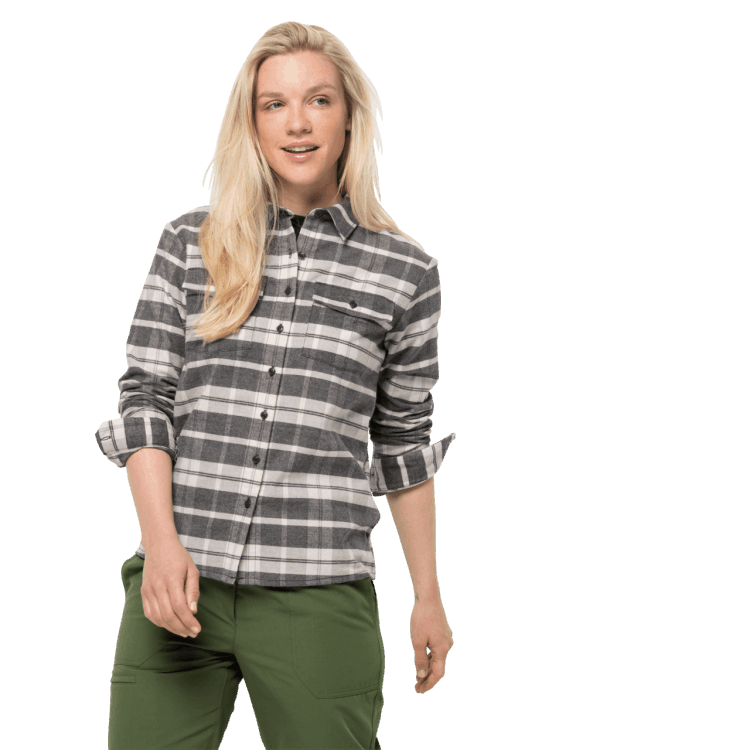 Brand Jack Wolfskin Collections Women's Nature Time Shirt Phantom Checks