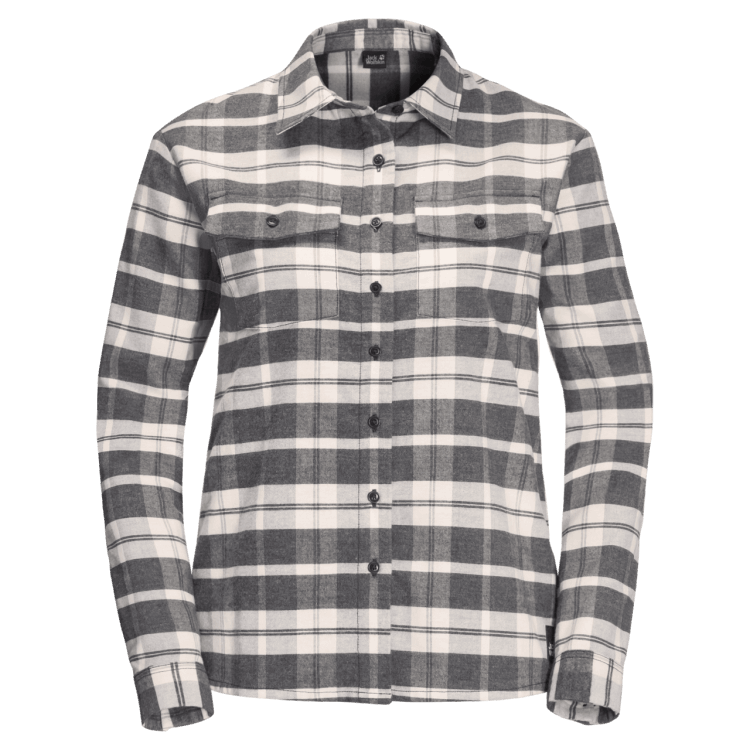 Brand Jack Wolfskin Collections Women's Nature Time Shirt Phantom Checks
