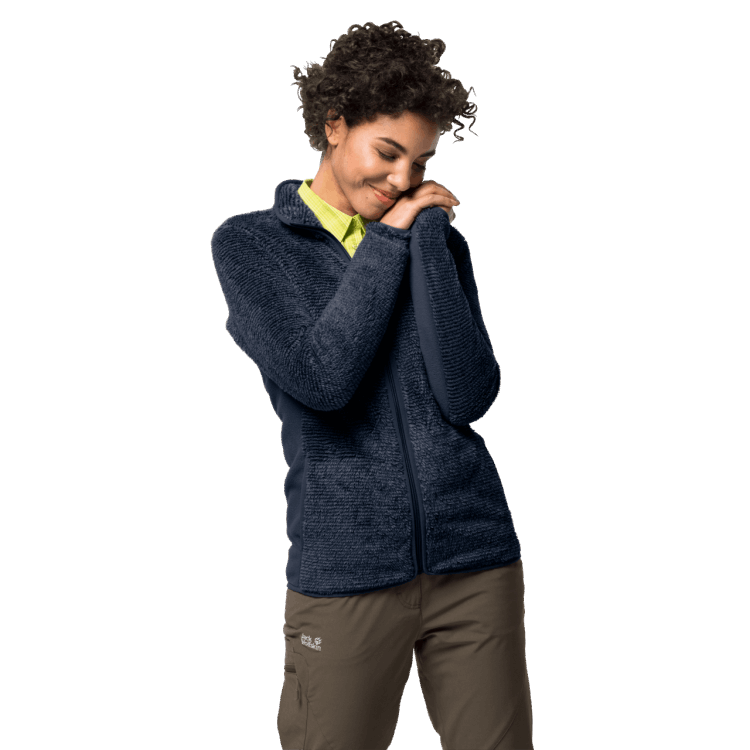 Midnight Blue Stripes Brand Jack Wolfskin Women's Pine Leaf Jacket Collections