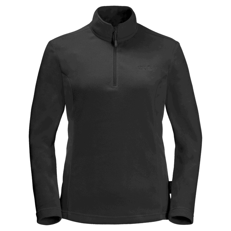 Best Brand Jack Wolfskin Women's Taunus Quarter Zip Pullover Black