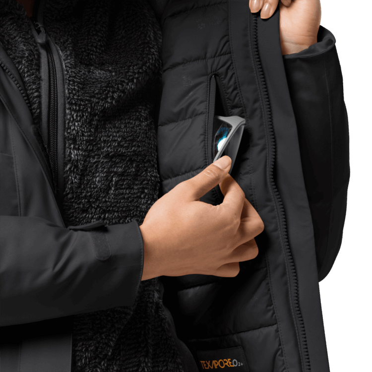 Fashion Black Women's Troposphere Jacket Brand Jack Wolfskin