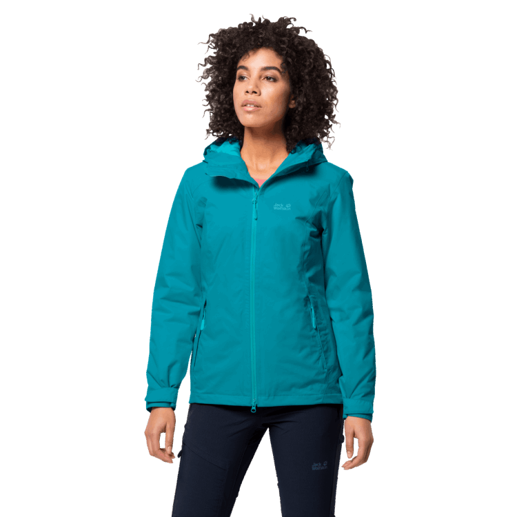 Dark Cyan Women's Frosty Morning Jacket Original Brand Jack Wolfskin