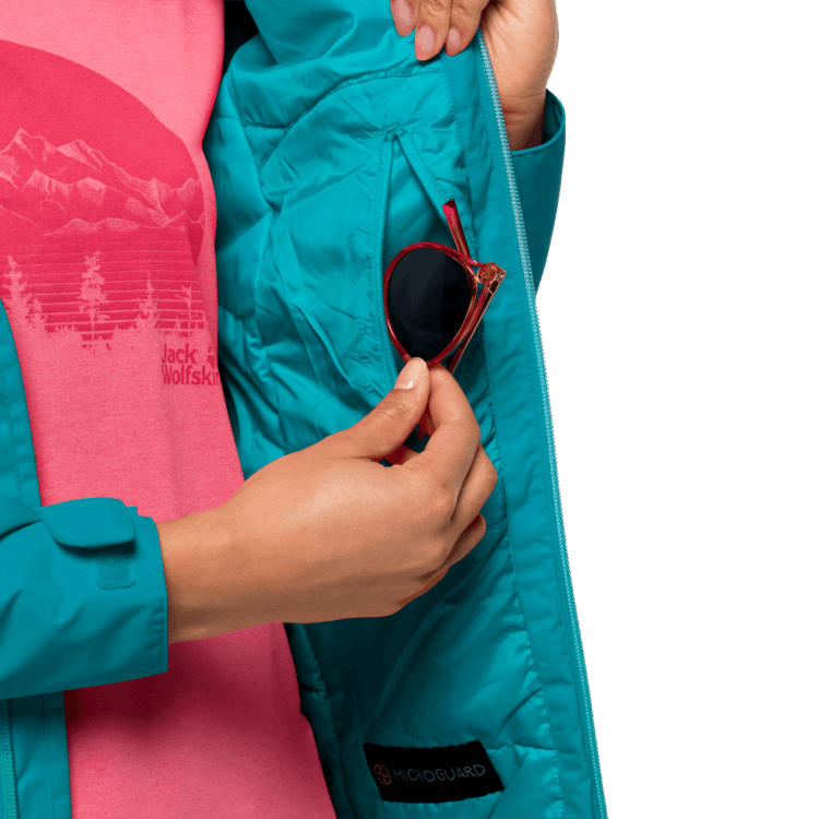 Dark Cyan Women's Frosty Morning Jacket Original Brand Jack Wolfskin