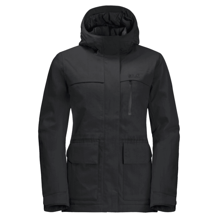 Hot Women's White Frost Jacket Brand Jack Wolfskin Black