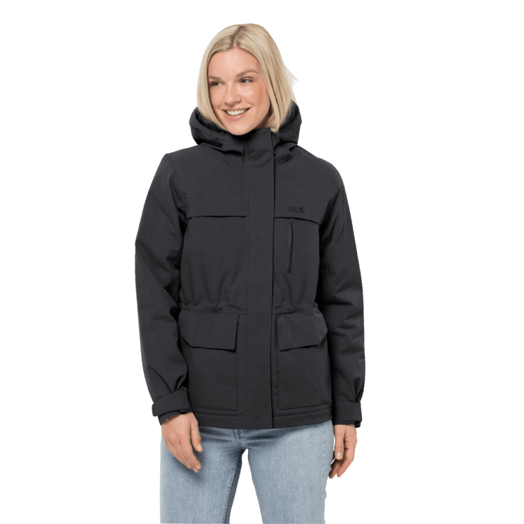 Hot Women's White Frost Jacket Brand Jack Wolfskin Black