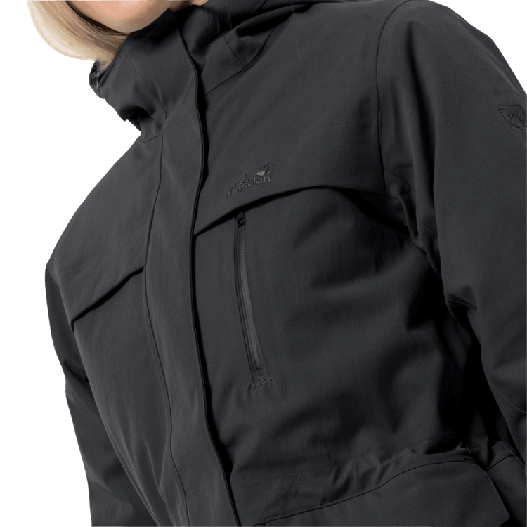 Hot Women's White Frost Jacket Brand Jack Wolfskin Black