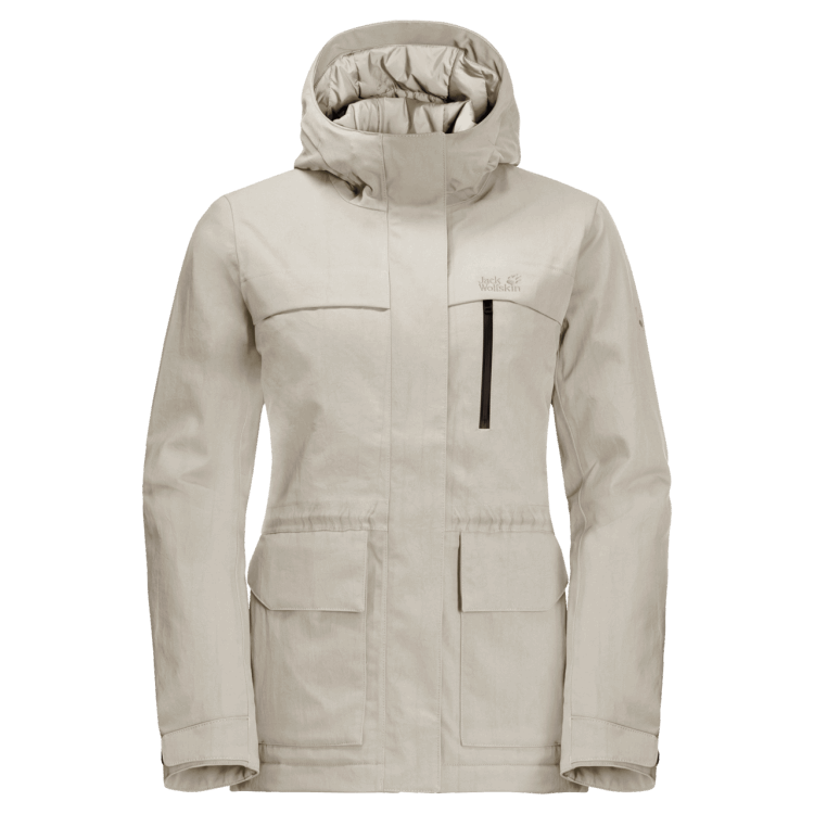 Best Women's White Frost Jacket Dusty Grey Brand Jack Wolfskin