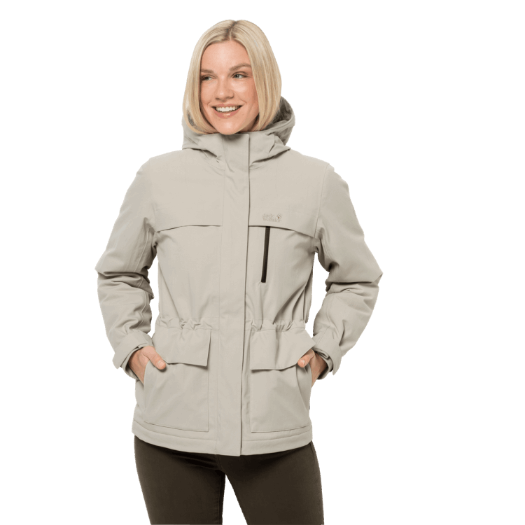 Best Women's White Frost Jacket Dusty Grey Brand Jack Wolfskin