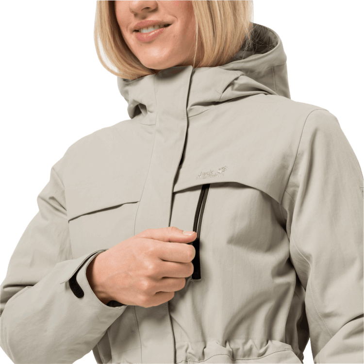 Best Women's White Frost Jacket Dusty Grey Brand Jack Wolfskin