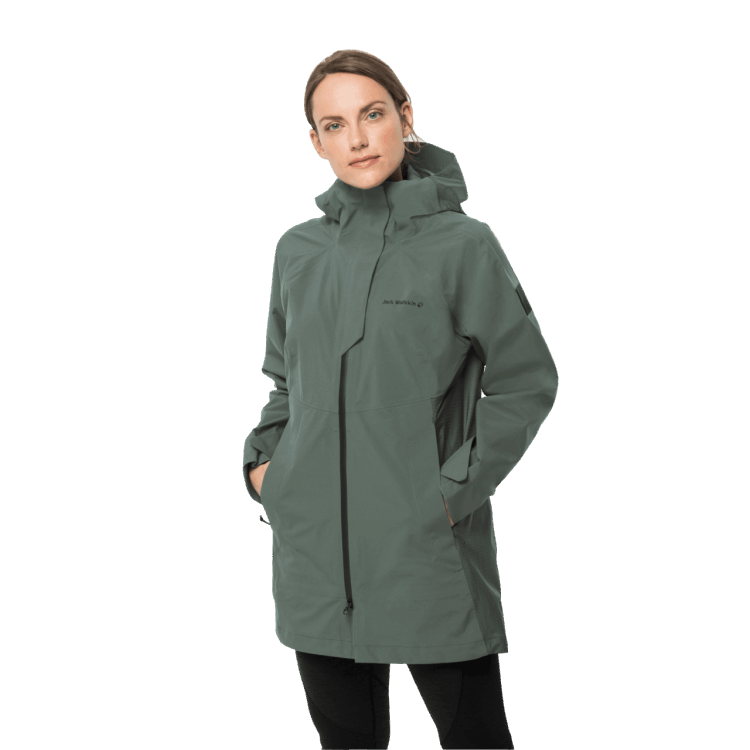 Women's Athletic Coat Original Brand Jack Wolfskin Hedge Green