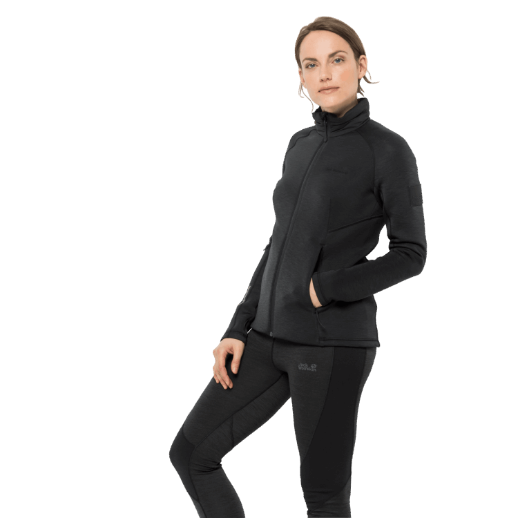 Brand Jack Wolfskin Black Fashion Women's Athletic Collar Midlayer