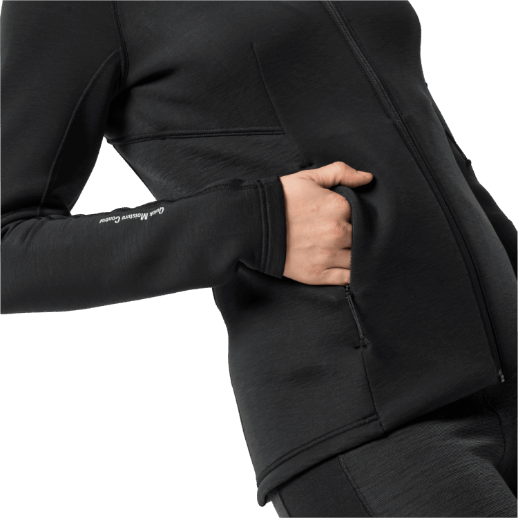 Brand Jack Wolfskin Black Fashion Women's Athletic Collar Midlayer
