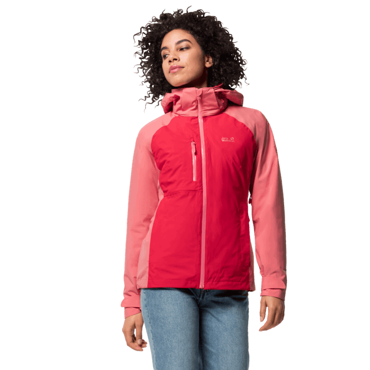Women's Mount Emin 3In1 Brand Jack Wolfskin Clear Red Original