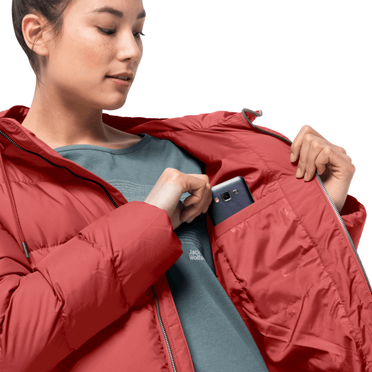 Crystal Palace Coat Coral Red New Brand Jack Wolfskin