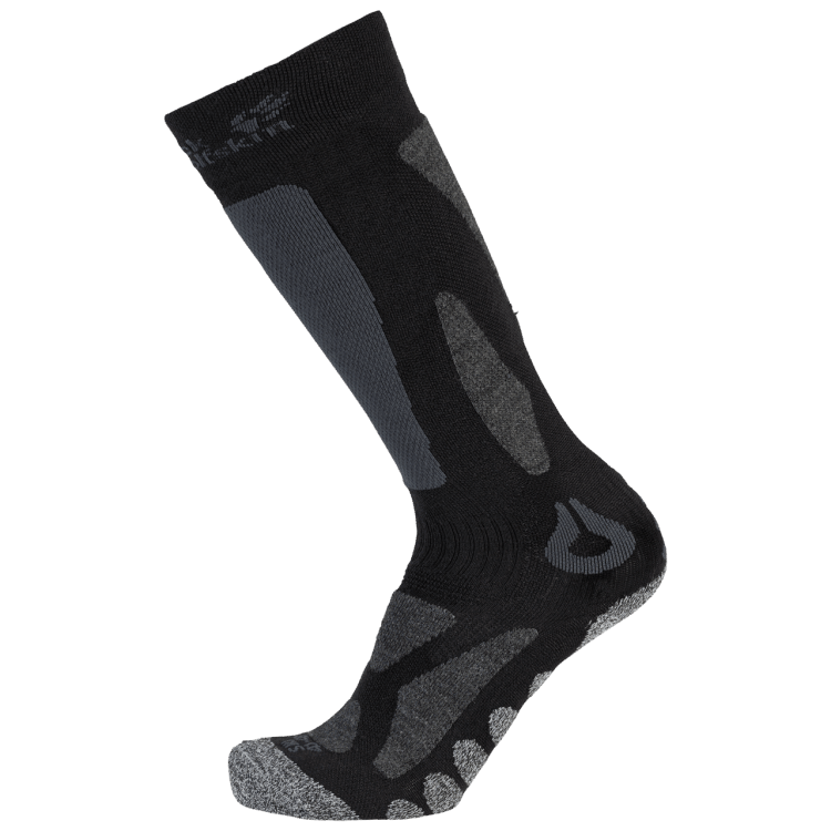 Brand Jack Wolfskin Origins Ski Merino High Cut Sock Black
